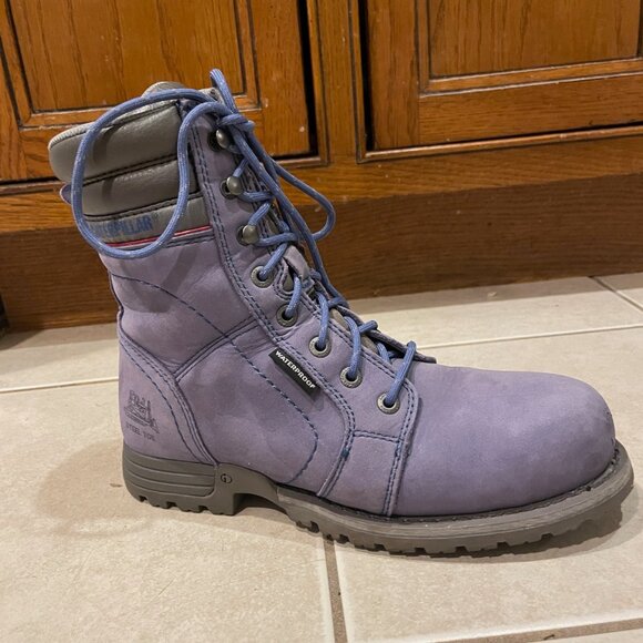 Caterpillar Women's Echo Waterproof Steel Toe Work Boot- Blue, Size 7.5 Wide - Picture 2 of 13